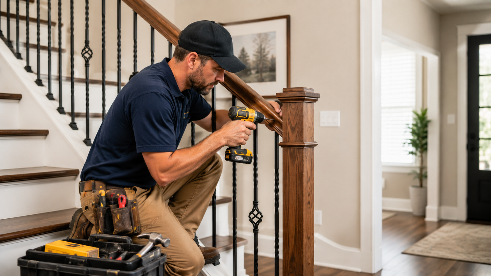 Stair railing repair and installation